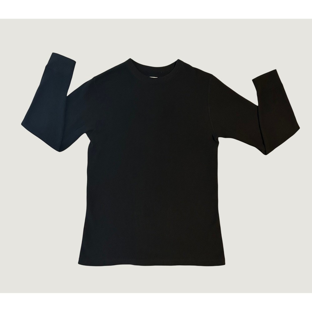 3ct Magellan Outdoors Black Waffle Knit Thermal Long Sleeve Shirt Medium 1497
